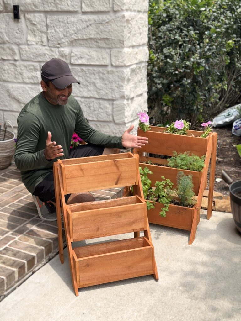 3-Tier Wood Planter Stand